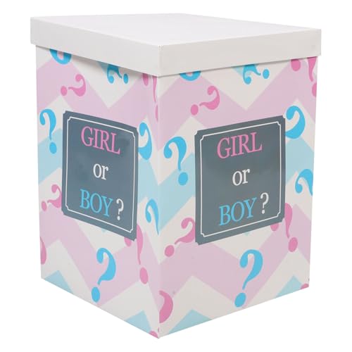 Gender Reveal Box Baby Shower Deko - Faltbare Ballonbox mit Ballons für Babyparty Junge Mädchen Geschlechtsverkündung Party Dekoration Überraschung Geschenk Set für Familie Freunde