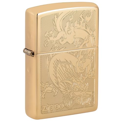 Encendedor Zippo Dragon de Latón Pulido miniatura 1