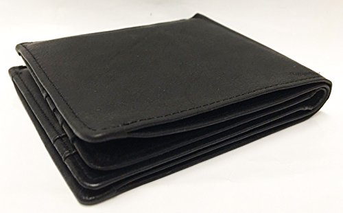 RFID Cashmere Leather 15 Card Large Gusset Bifold Wallet Black2