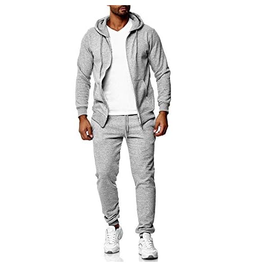 Baxboy Herr Uni Colour Jogging kostym träningsoverall sportdräkt fitness sportbyxor byxor huvtröja H-500, 501_grå, L