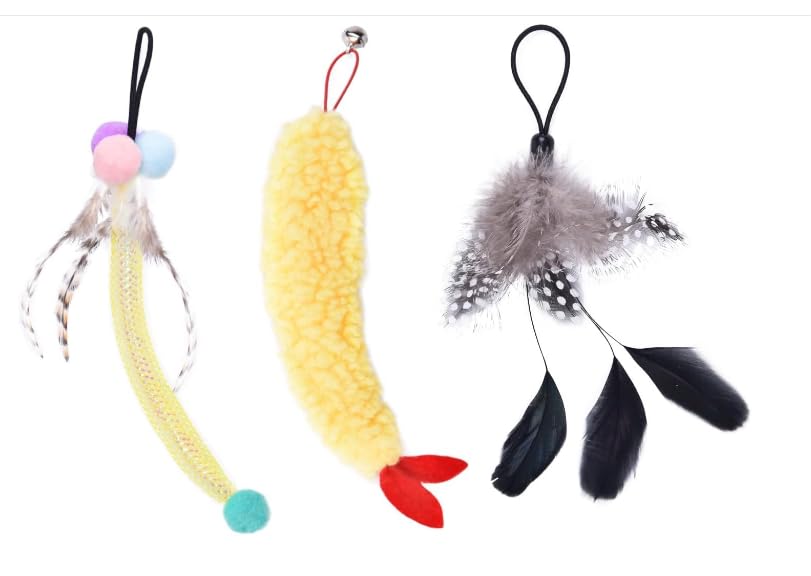 Zeepet Interactive Cat Toys for Indoor Cats Adult, Cat Ball Toy for Kitten, Automatic Cat Toy with 2 Feather, 4 Mode Motion Touch Activation, Multiple Chirps Stimulate (Accessories Tails)
