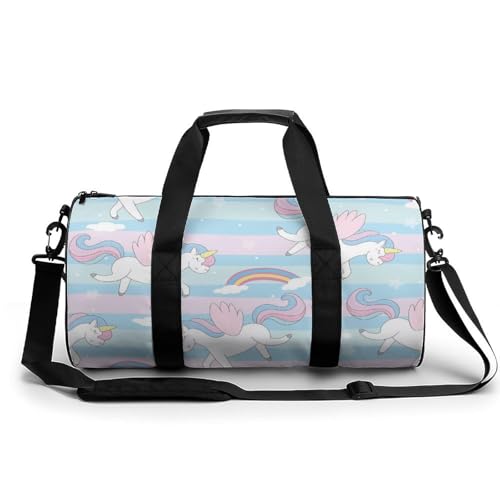Sac de sport licorne rouge et bleue 45cm pour gym et voyage