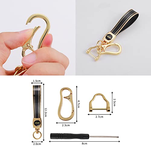 Image of Keycare TPU Key Cover & Keychain Compatible for: Hyundai Creta, Tucson, Alcazar, Exter, Venue, i20, Aura, Xcent flip Key (Gold Black + Gold Black Keychain)