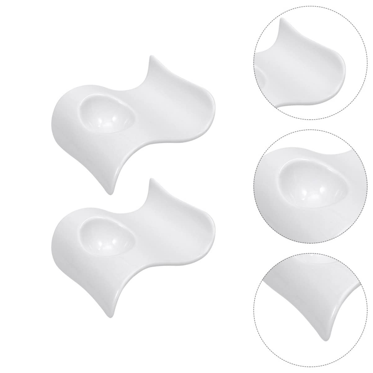 PRETYZOOM Lot De 6 Porte-œufs en Céramique Blanche, Légers Et Résistants Aux Rayures, Supports Pratiques Cuisine Et Réfrigérateur, Contenants D'œufs Élégants pour Petit-déjeuner