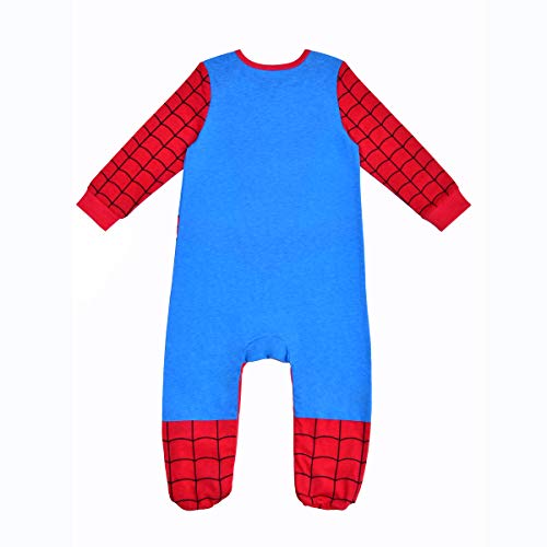 Marvel Spider-Man Boys Long Sleeve Footie Romper and Hat Set for Newborns and Infants3