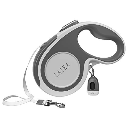 LAIKA Retractable Dog Leash with Waste Bag Dispenser, Tangle-Free 16ft Heavy Duty Durable