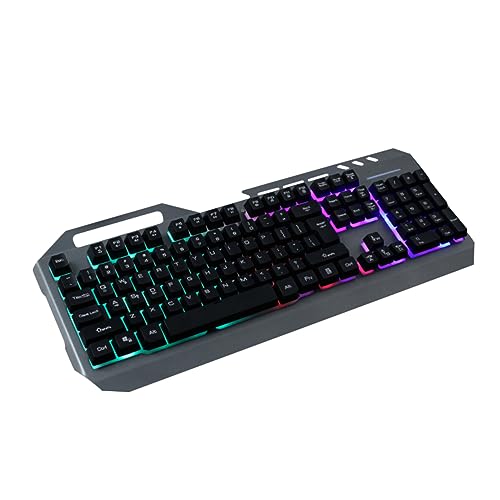 Clavier de jeu mécanique anti-fatigue à touches rétroéclairées LED arc-en-ciel