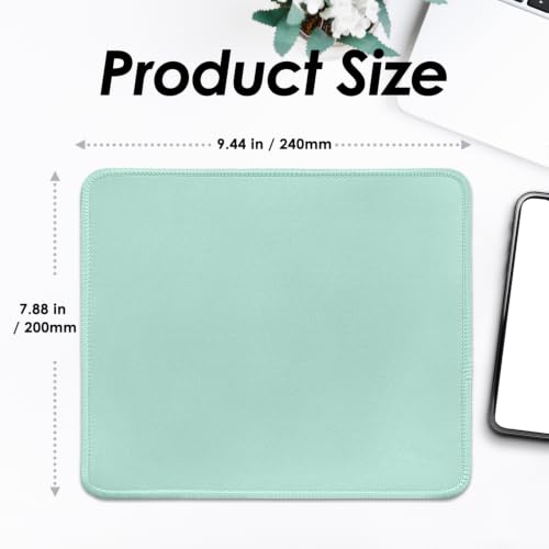 Image of FROGIGO Mouse Pad with Stitched Edges - Solid Color Mousepad for Women, 9.25 x 7.75 inch Washable Square Desk Pad, Non-Slip Rubber Base, Office Home Laptop Accessories - Baby Blue