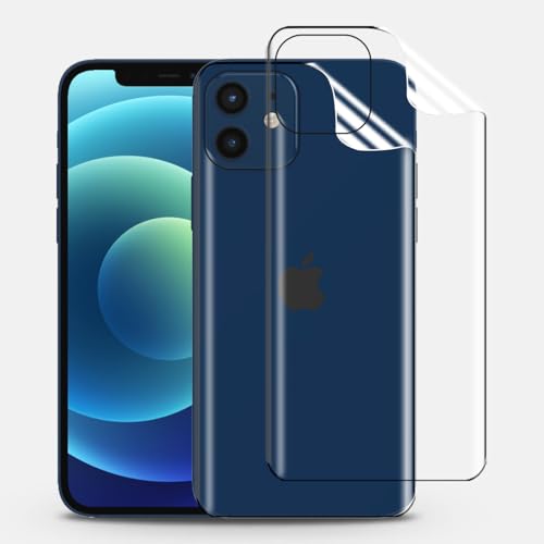 KoasVonson [2 pièces Film Protection Arrière en Hydrogel pour iPhone 12, Retour Protection Écran [Anti-Rayures][HD][TPU Souple][Auto-Réparatrice][Pas de...