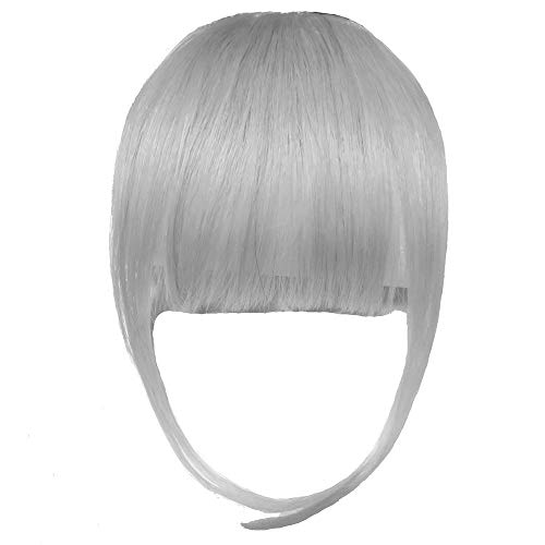 Clip in Bangs Human Hair Air Neat Bangs Natural Remy Bangs with Temples Soft Fringe Hair Extensions For Women/Girls,Natural Black/Brown-Black Color