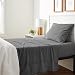 AmazonBasics Heather Cotton Jersey Bed Sheet Set - Twin, Dark Grey