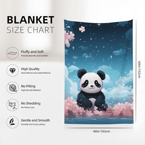 Couverture polaire flanelle douce panda rose : le cadeau idéal pour enfants et bébés - 3