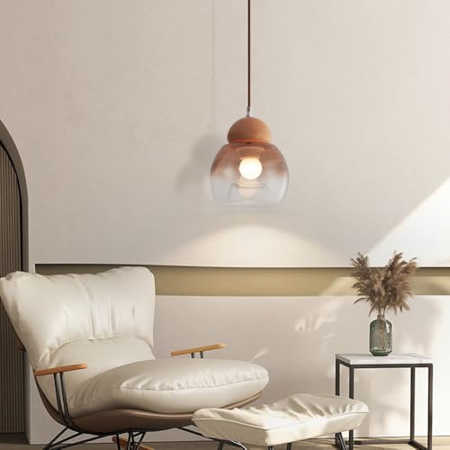 Petite suspension rétro bois élimine l'encombrement sur la table de lit