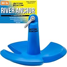 Better Boat River Anchor 30 lb for Boats Up to 26 Ft Pontoon Bass Boat, Vinyl Coated Cast Iron Mushroom Anchor with Bow Shackle for Rivers Mud