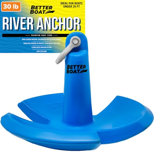 Image of River Anchor 30 lb for Boats Up to 26 Ft Pontoon Bass Boat, Vinyl Coated