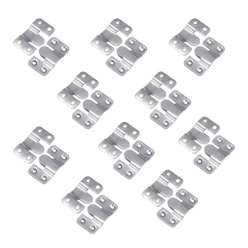 Image of 20PCS Stainless Steel Interlocking, Flush Mount Bracket Interlocking Brackets Z Shaped Clip Bracket Photo for Picture Hanging and Sectional Couch Connectors