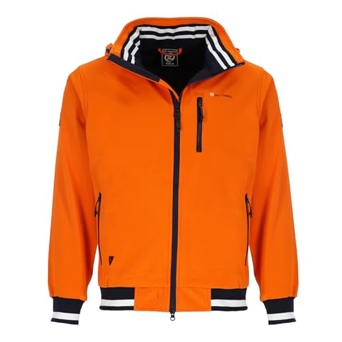 Dry Fashion Herren Funktions-Blouson Hamburg mit Innenfutter - Funktionsjacke mit abnehmbarer Kapuze in Orange Größe XL