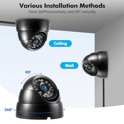 Image of Fuers 2Pack 1080p Dome Security Cameras for Wired Security Cameras System,2MP Surveillance CCTV Camera Outdoor /Indoor,Night Vision, ABS Housing Cam for 1080P Analog Surveillance DVR