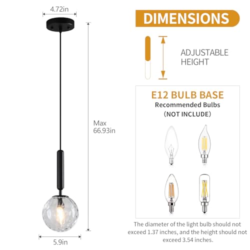 Image of Modern Black Pendant Light Hanging Fixture Light 3-Pack