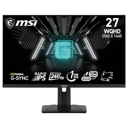MSI G274QPX 27 Inch 2K WQHD Gaming Monitor - 2560 x 1440 Rapid IPS Panel, 240 Hz / 1ms GtG, 98% DCI-P3 Colour Gamut, HDR 400, Type-C PD 65W, G-SYNC Compatible - DP 1.4a, HDMI 2.0b CEC