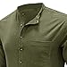 Men's Casual Front Placket Basic Long Sleeve Lightweight Henley Shirt Fashion Muscle Workout Athletic Tee Tops (Large,Army Green)