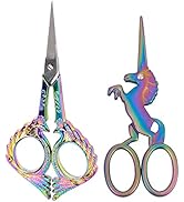 SUNNYCLUE 2pcs Swan Unicorn Sewing Scissors 3.7Inch 4.5Inch Small Stainless Steel Sharp Tip Brow ...
