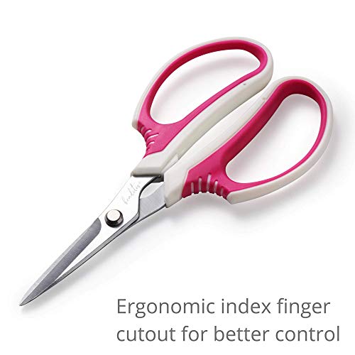 Beaditive Multipurpose Craft Scissors - High-Leverage With Sharp Carbon Steel Blades - Ergonomic Sewing Scissors For Heavy Duty Projects - Office, Scrapbook, Leather Scissors #TOP2