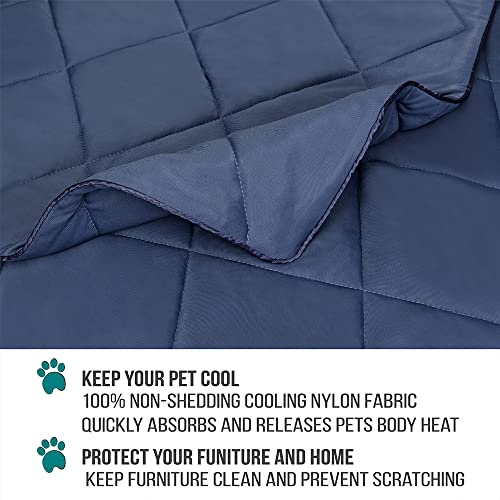 Petami Premium Cooling Dog Blanket | Lightweight Fluffy Pet Throw Blanket Bed Cover For Dogs, Cat, Puppies | Pet Blanket Furniture Protector Couch Sofa | Reversible Fuzzy Cozy | 29X40, Navy Blue #TOP3