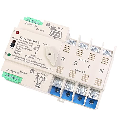 Commutateur de transfert automatique PV 110V double source rail 2P - 4