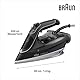 Braun FreeStyle 5 Dampfbügeleisen SI 5188 BK – Bügeleisen mit FreeGlide 3D Bügelsohle, Vertikaldampf, 2800 Watt, Dampfstoß 220 g/min, 330 ml Wassertank, schwarz