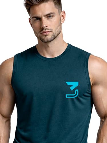 Image of 3Colours RGB Fitness Designer Gym Stringer Vest, Gym Vest, Racer Y Back, Sports Tank Tops, Sando for Men C Cut-3 Logo