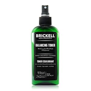 Brickell Men’s Gezichtstoner voor Mannen, Natuurlijke, Organische, Alcoholvrije Toner met Komkommer, Munt en…