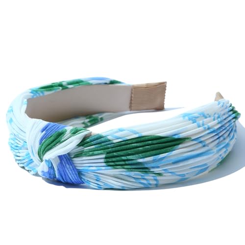 Culheite Pleated Knot Headband For Women 4 Pack Colorful Floral Ombre Hairband Wide Spring Summer Hair Band Fashion Twist Holiday Hair Accessories thumb #3