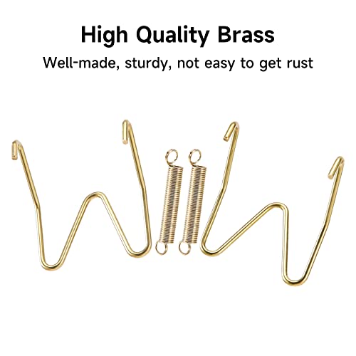 Image of 10 Piece Plate Hangers, 4 Inch Invisible Brass Wall Plate Hangers, Comes with 12 Piece Wall Hooks for Decorative Plates