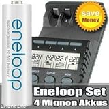 Ladestrom wählbar Ladegeräte-Set Akku-Doktor BC700 mit 4 Stück Sanyo Eneloop HR-3U Mignon Akkus