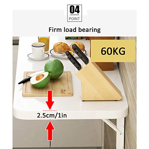 Table pliante murale noire 80x30 cm | Bureau d'ordinateur gain de place - 3
