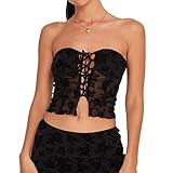 Women Lace Corset Tank Top Sexy V-Neck Sleeveless See Through Mesh Camisole Shirt Bra Lingerie Busti