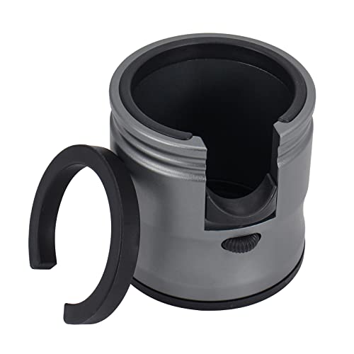 DIBTSA Espresso Tamping Station, Coffee Portafilter Holder, Aluminum Alloy Stand Fit for Most 51mm, 53mm, 54mm and 58mm Portafilter (Round, Grey)