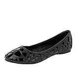 Veganfreundlich T.U.K.. Damen Ballerinas mit Herzausschnitt, schwarz, 38 EU