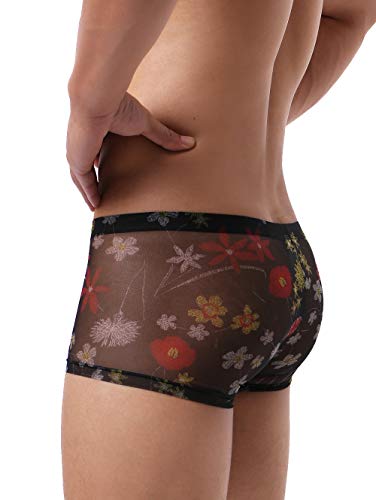iKingksy Men's See Through Boxer Briefs Sexy Low Rise Pouch Trunk Underwear4