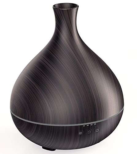 Essential Oil Diffuser Large Capacity 500ml Cool Mist Humidifier Dual Mist Mode Smart Timer Aromatherapy Diffuser (Dark Brown)