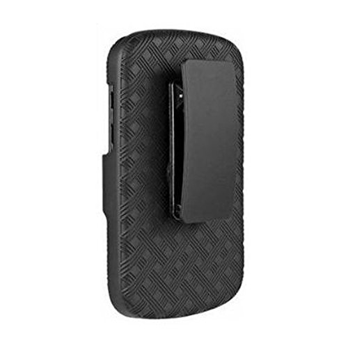 Amzer AMZ95781 Shellster Shell Holster Combo Case Cover for BlackBerry Q10 - Retail Packaging - Black