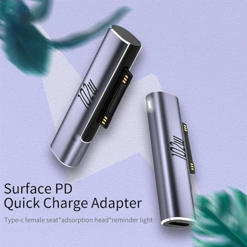 Image of Tobo 102W PD USB C to DC Adapter 15V 6.33A, Type USB C to Surface Adapter made for Microsoft Surface Book 2 1, Surface Laptop 3 2 1, Surface Pro X Pro 7 Pro 6 Pro 5 Pro 4 Pro 3 and Surface GoTD-1109TC