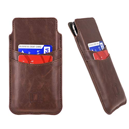 Dockem Provincial Wallet Sleeve For Iphone 11 Pro, Iphone Xs & Iphone X: Ultra Slim Vintage Synthetic Leather Cover With 2 Card Holder Slots: Professional Executive Pouch Case [Brown] #TOP6