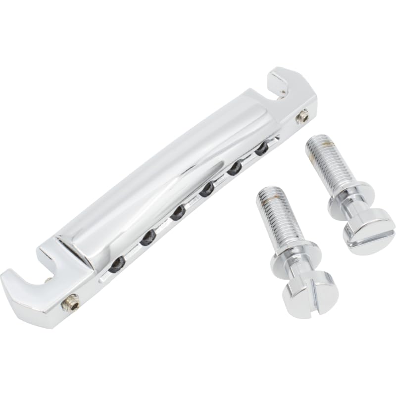 Chrome Wraparound Guitar Bridge Set with Steel Studs