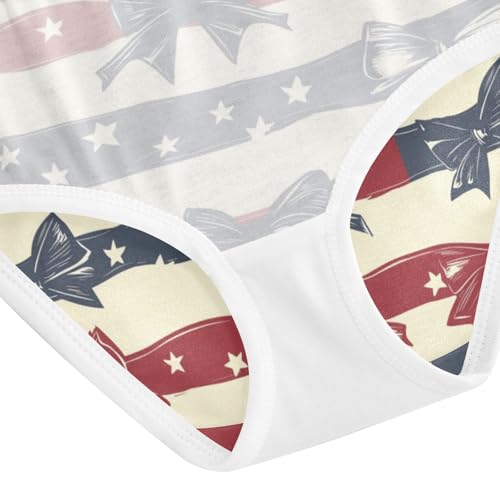 ZZKKO Patriotic Bow Star Stripe Girls Underwear Toddler Panties for Girls Comfort Brief Size 2-8T4