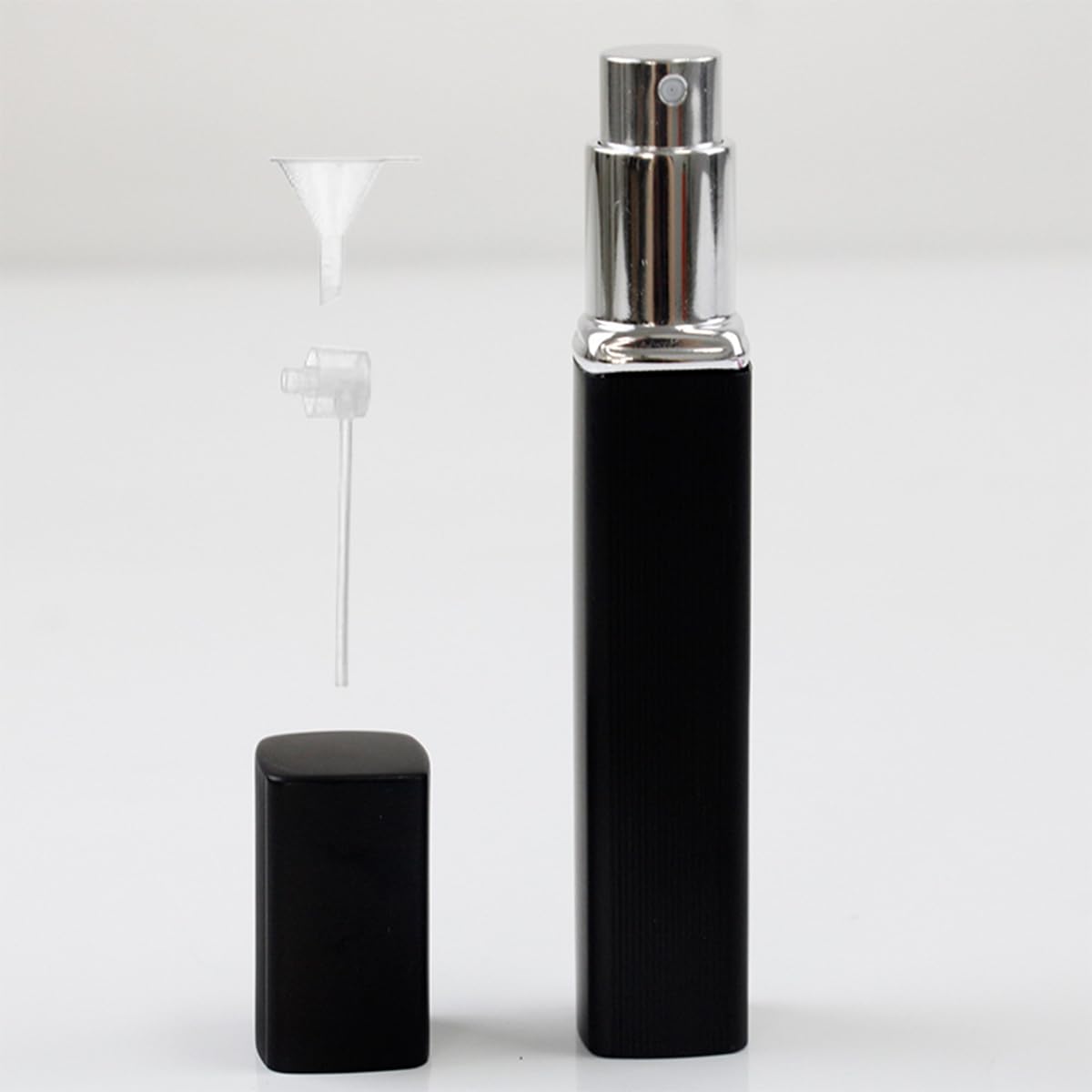 12ml Perfume Refill Bottle Refillable Perfume Bottle Mini Travel Empty Glass Spray Bottle with Extractor Pump,Funnel (Black)