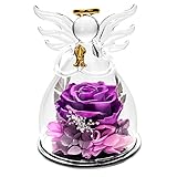 Vanleonet Preserved Flowers for Women, Angels with Pretty Purple Roses for Wedding Thanksgiving Gifts,Valentine's Day Birthday Gifts for Women