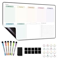 MCCORL Magnetic Weekly Planner Whiteboard for Fridge Calendar, Perfect as Family Chores Chart,Reminder and Memo Board, wipeable (Monday to Sunday)