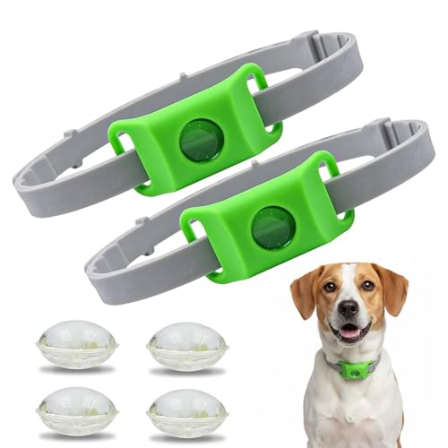 ZVD Collare Antiparassitario per Cani, Collare Naturale, Design Impermeabile, Protezione a Lunga Durata, Estremamente Elastico, Adatto a Ogni Cane, Protegge da Pulci e Zecche (2pcs)